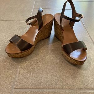 J. Crew Brown Leather Wedges
